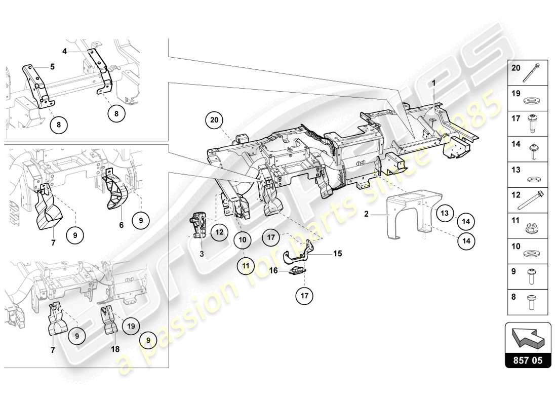 Lamborghini LP720-4 Coupe 50 (2014) CROSS MEMBER Part Diagram