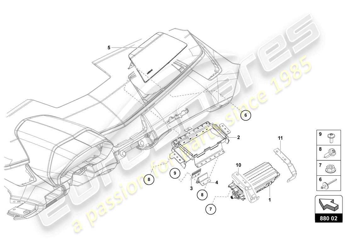 Lamborghini LP720-4 Coupe 50 (2014) AIRBAG UNIT Part Diagram