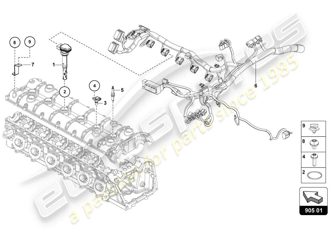 Lamborghini LP720-4 Coupe 50 (2014) IGNITION SYSTEM Part Diagram