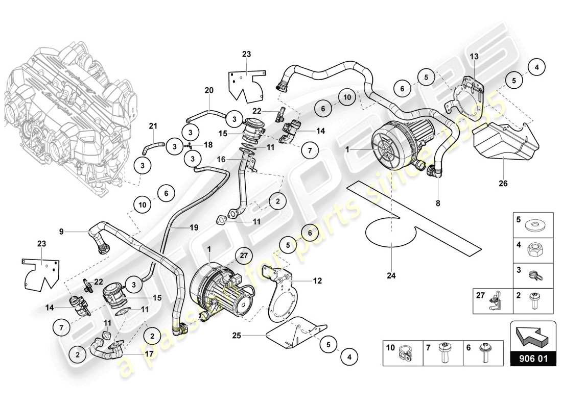 Lamborghini LP720-4 Coupe 50 (2014) Secondary Air Pump Part Diagram