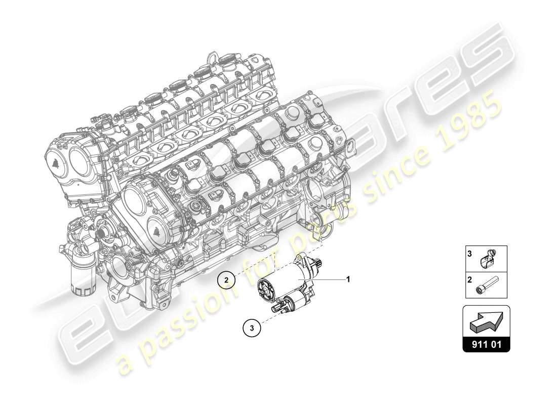 Lamborghini LP720-4 Coupe 50 (2014) STARTER Part Diagram