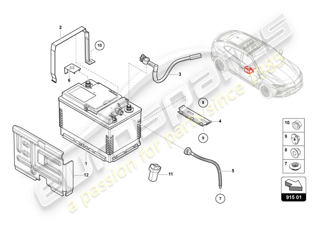 Eurospares | Lamborghini Urus (2019) 915 01 00 BATTERY