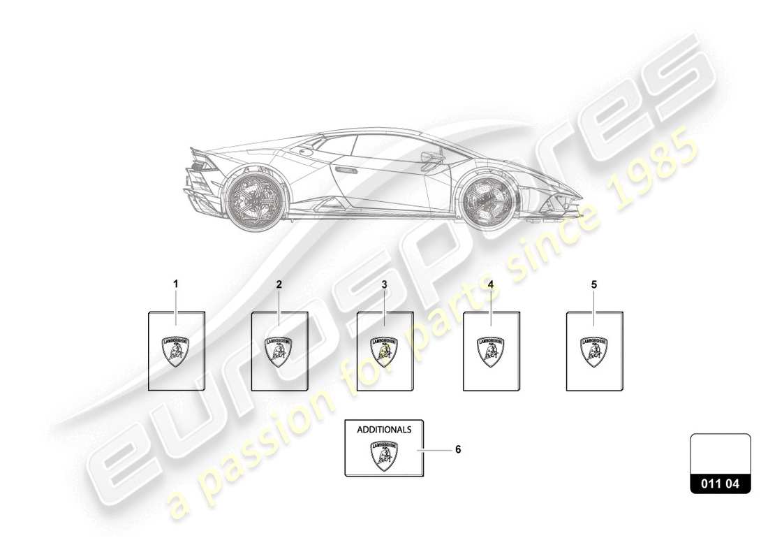 Lamborghini Evo Coupe (2020) vehicle wallet Part Diagram