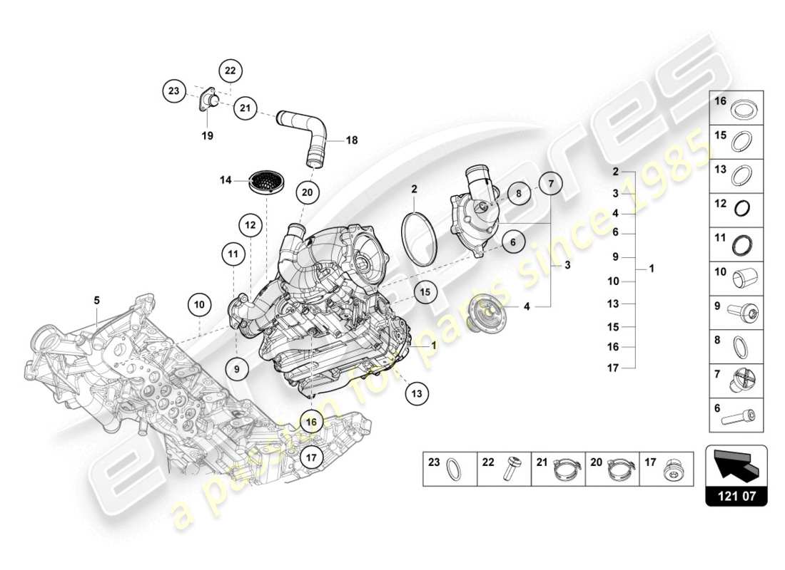 Lamborghini Evo Coupe (2020) oil pump Part Diagram