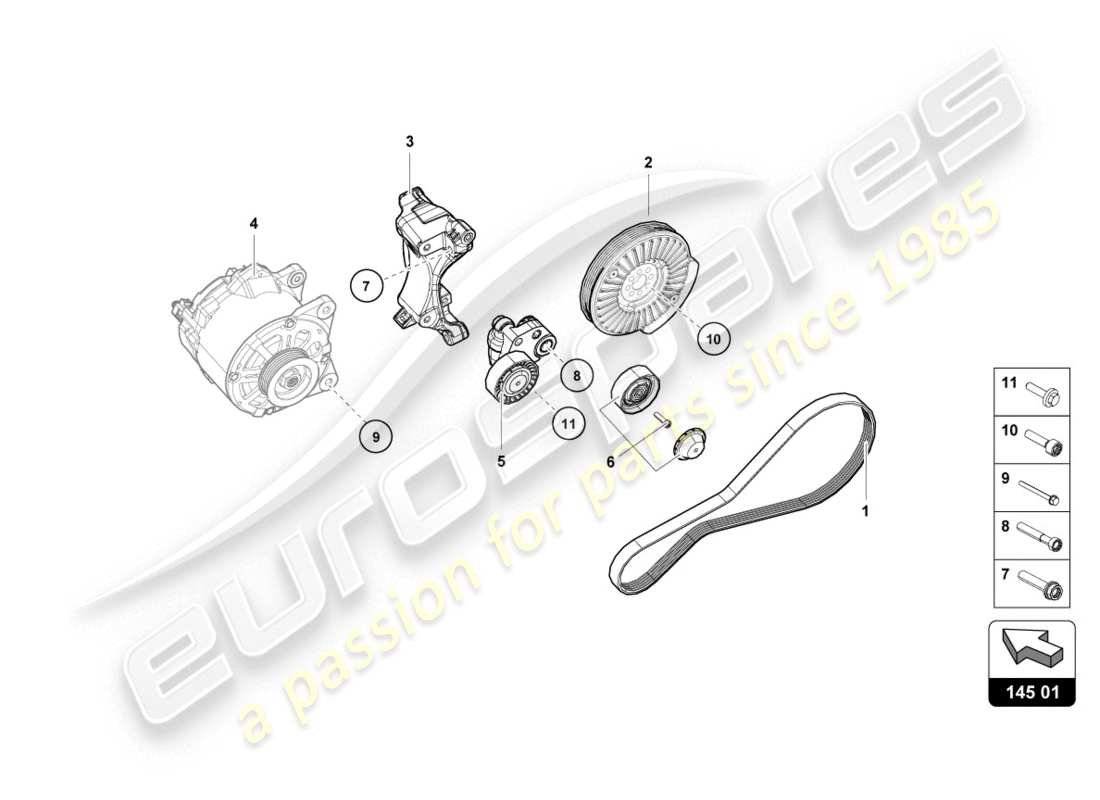Lamborghini Evo Coupe (2020) INDIVIDUAL PARTS FOR 3 Part Diagram