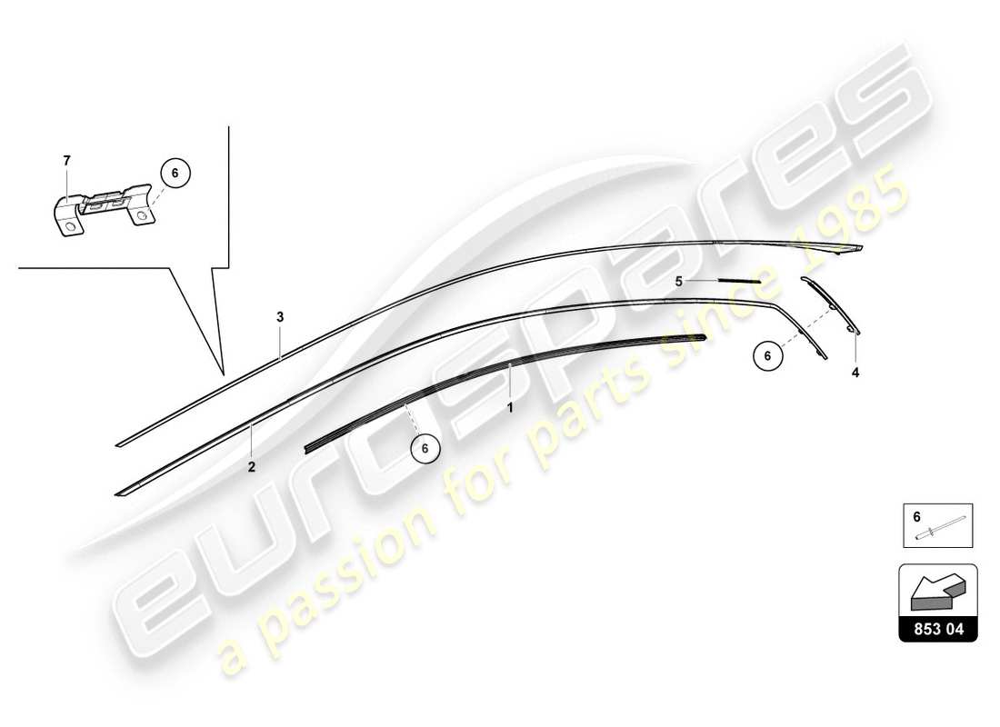 Lamborghini Evo Coupe (2020) MOLDINGS Part Diagram