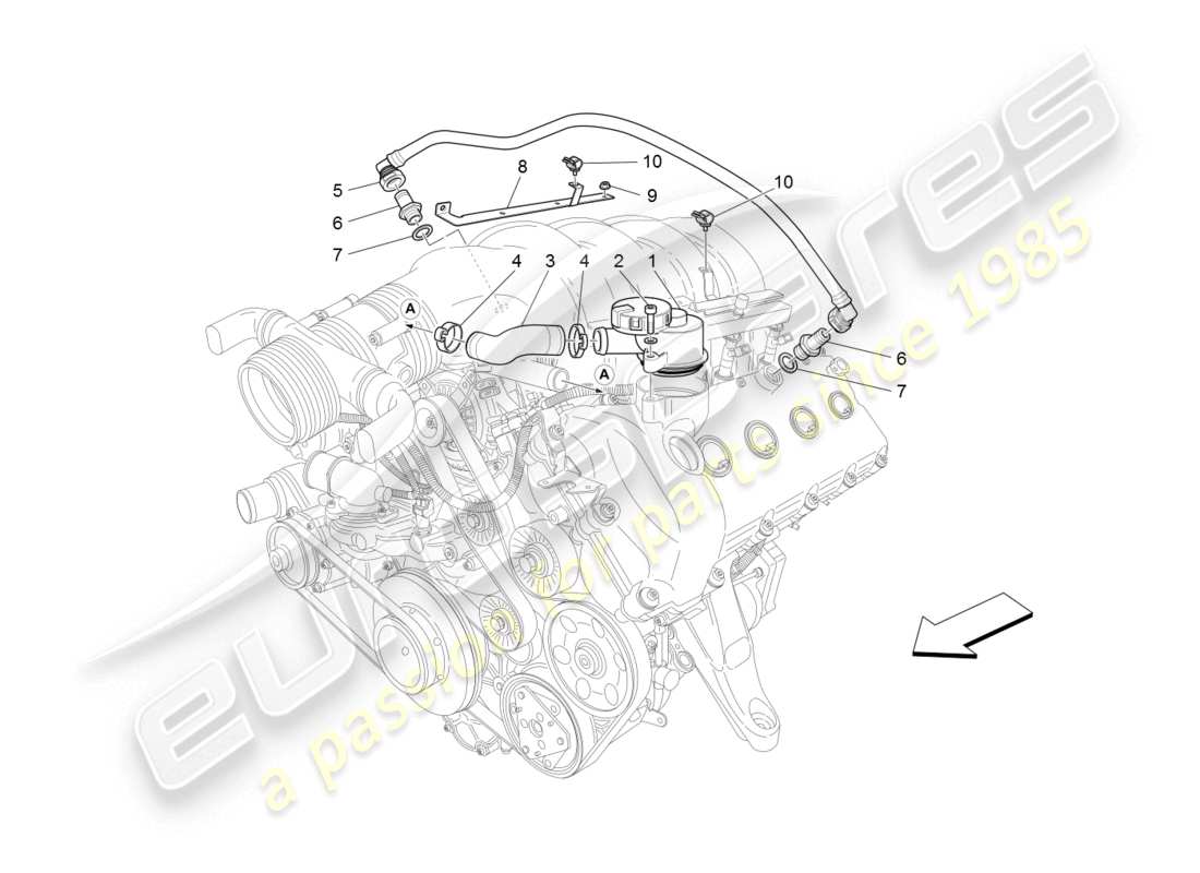 Maserati GranTurismo (2008) oil vapour recirculation system Part Diagram