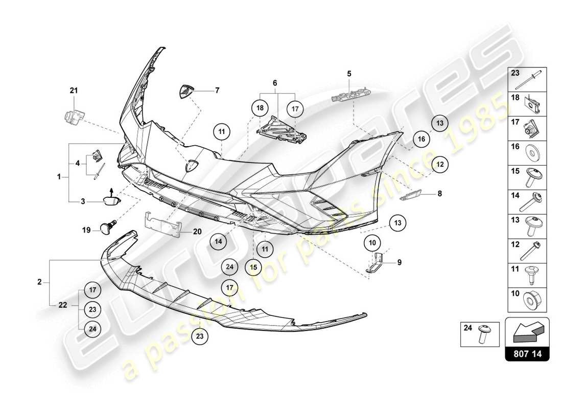 Lamborghini Evo Coupe 2WD (2020) BUMPER Part Diagram