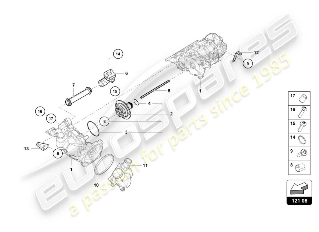 Lamborghini Evo Spyder (2020) MOUNTING FOR OIL PUMP INTERMEDIATE SHAFT Part Diagram