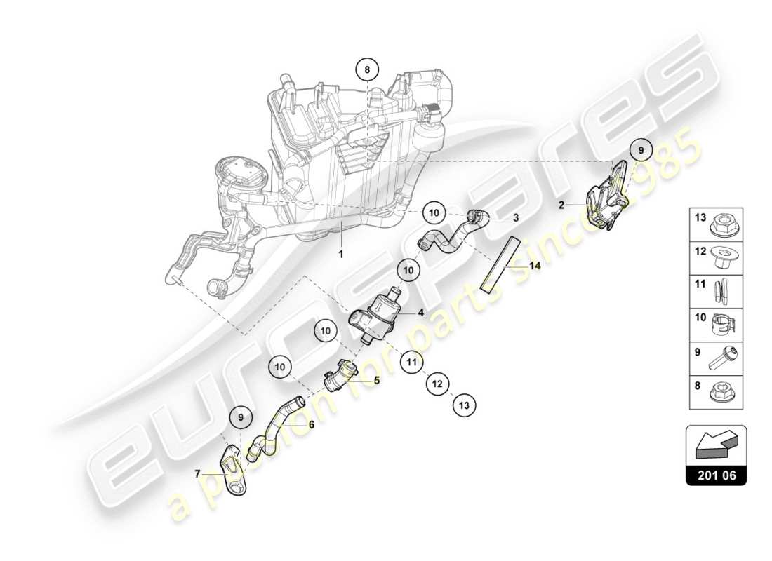 Lamborghini Evo Spyder (2020) ACTIVATED CHARCOAL CONTAINER Part Diagram