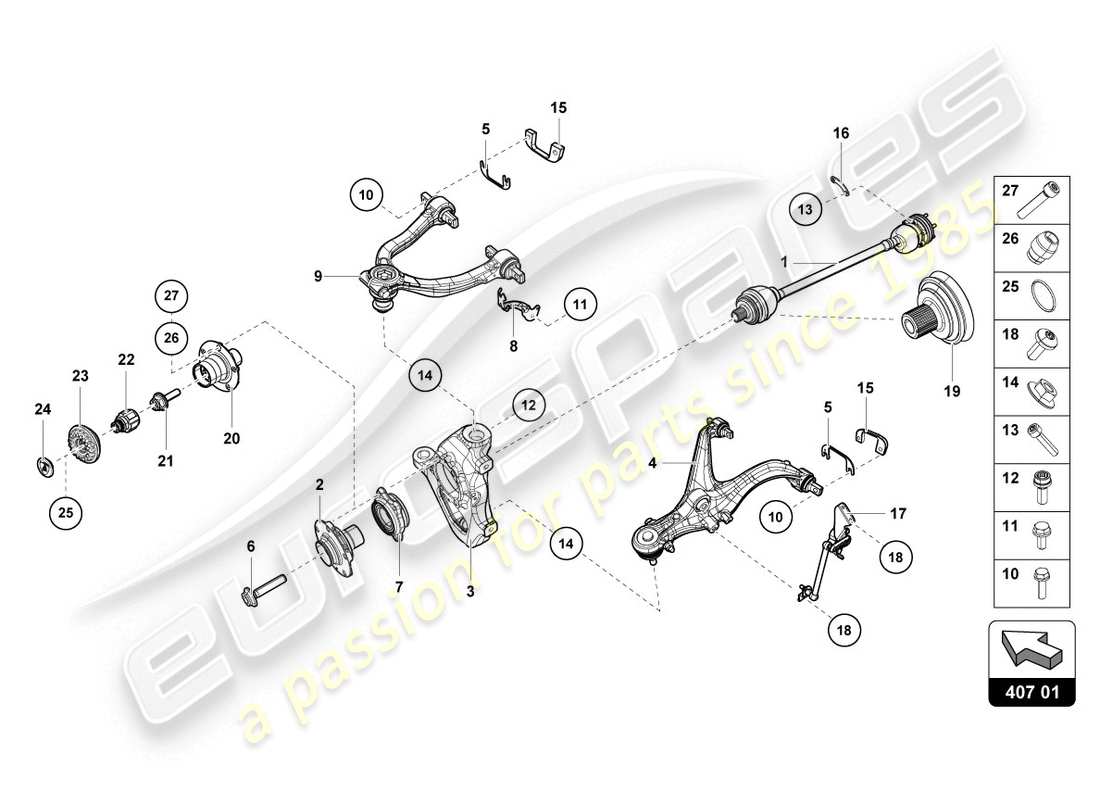 Lamborghini Evo Spyder (2020) AXLE SHAFT Part Diagram