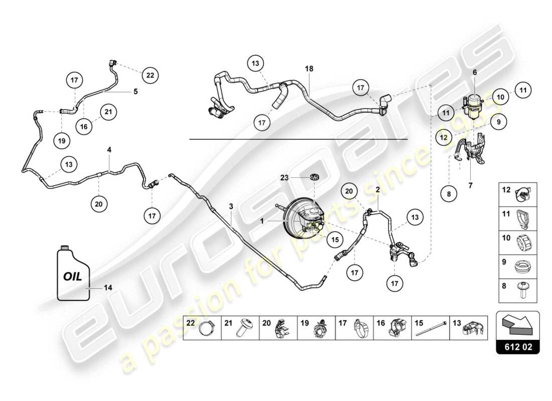 Lamborghini Evo Spyder (2020) HYDRAULIC SYSTEM FOR BRAKE SERVO Part Diagram