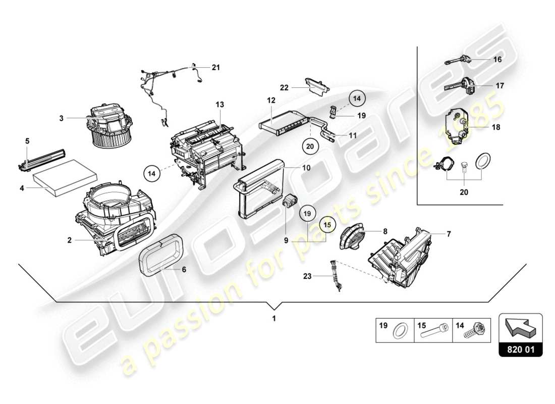 Lamborghini Evo Spyder (2020) AIR INTAKE BOX FOR ELECTRONIC Part Diagram