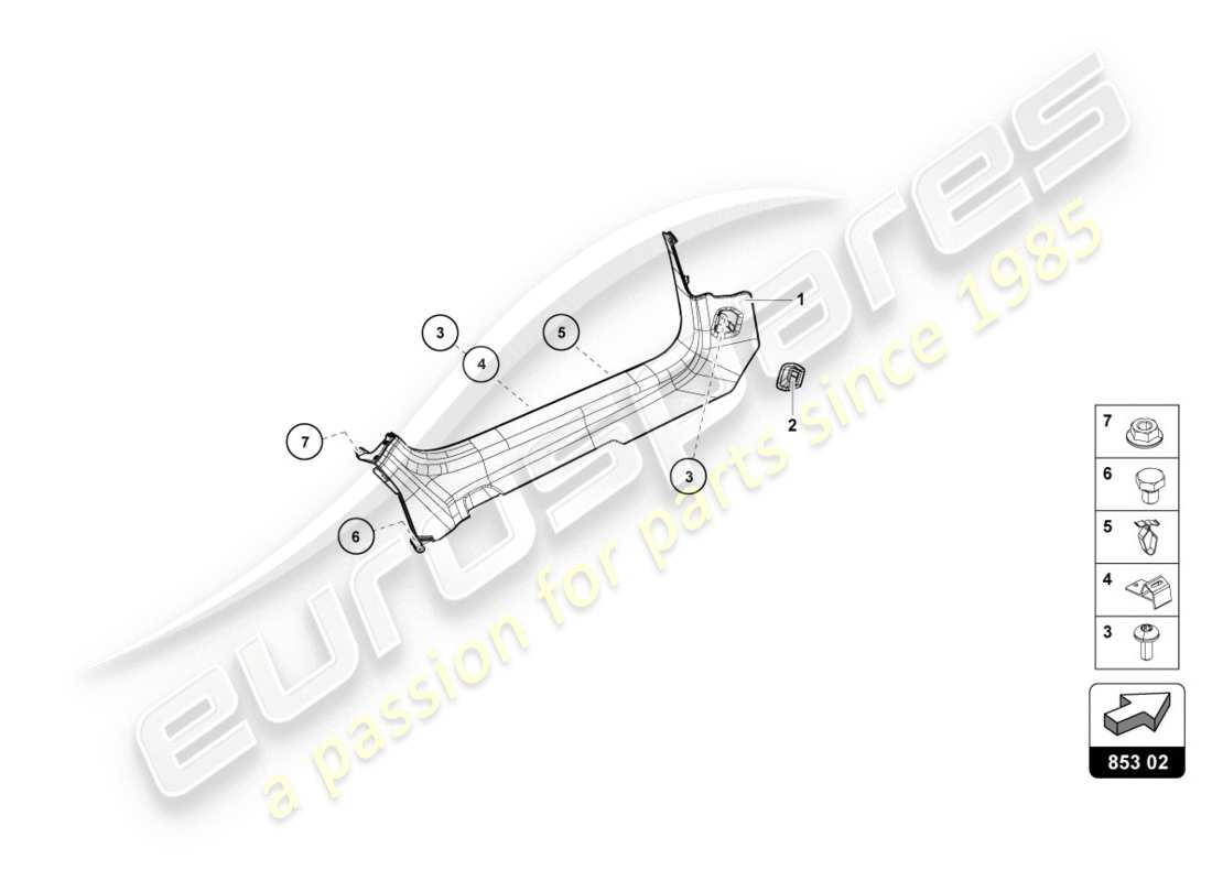 Lamborghini Evo Spyder (2020) SIDE MEMBER Part Diagram