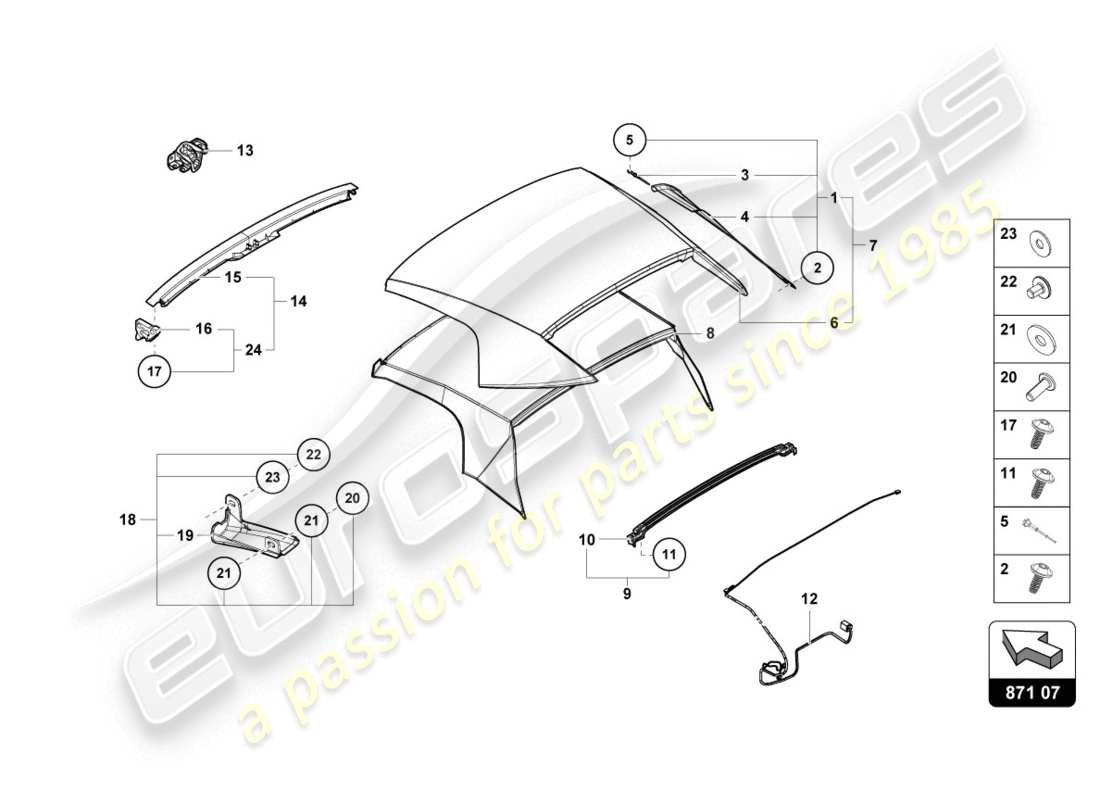Lamborghini Evo Spyder (2020) COVER Part Diagram