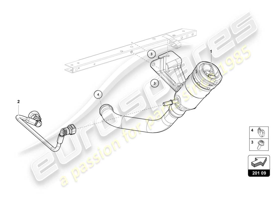 Lamborghini Evo Spyder 2WD (2020) FUEL FILLER NECK Part Diagram