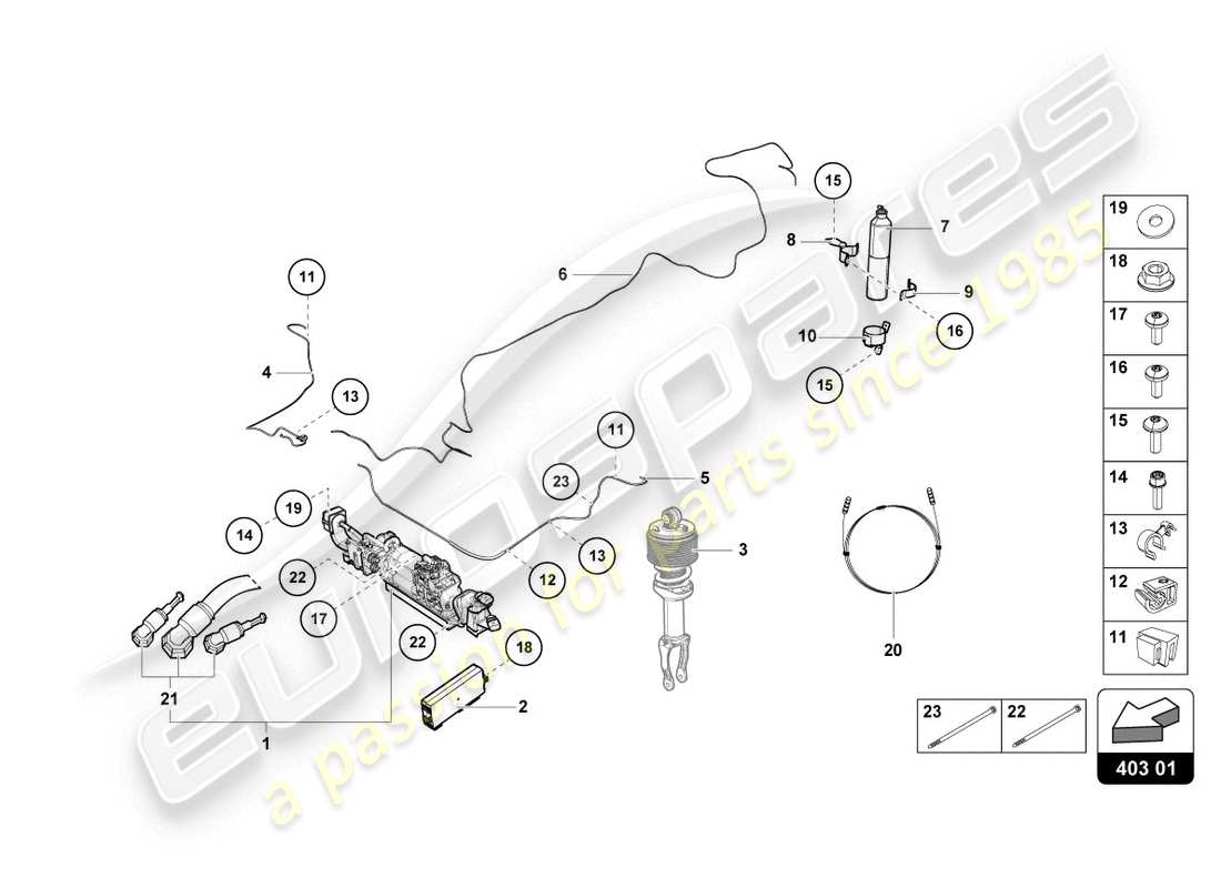 Lamborghini Evo Spyder 2WD (2020) LIFTING DEVICE Part Diagram
