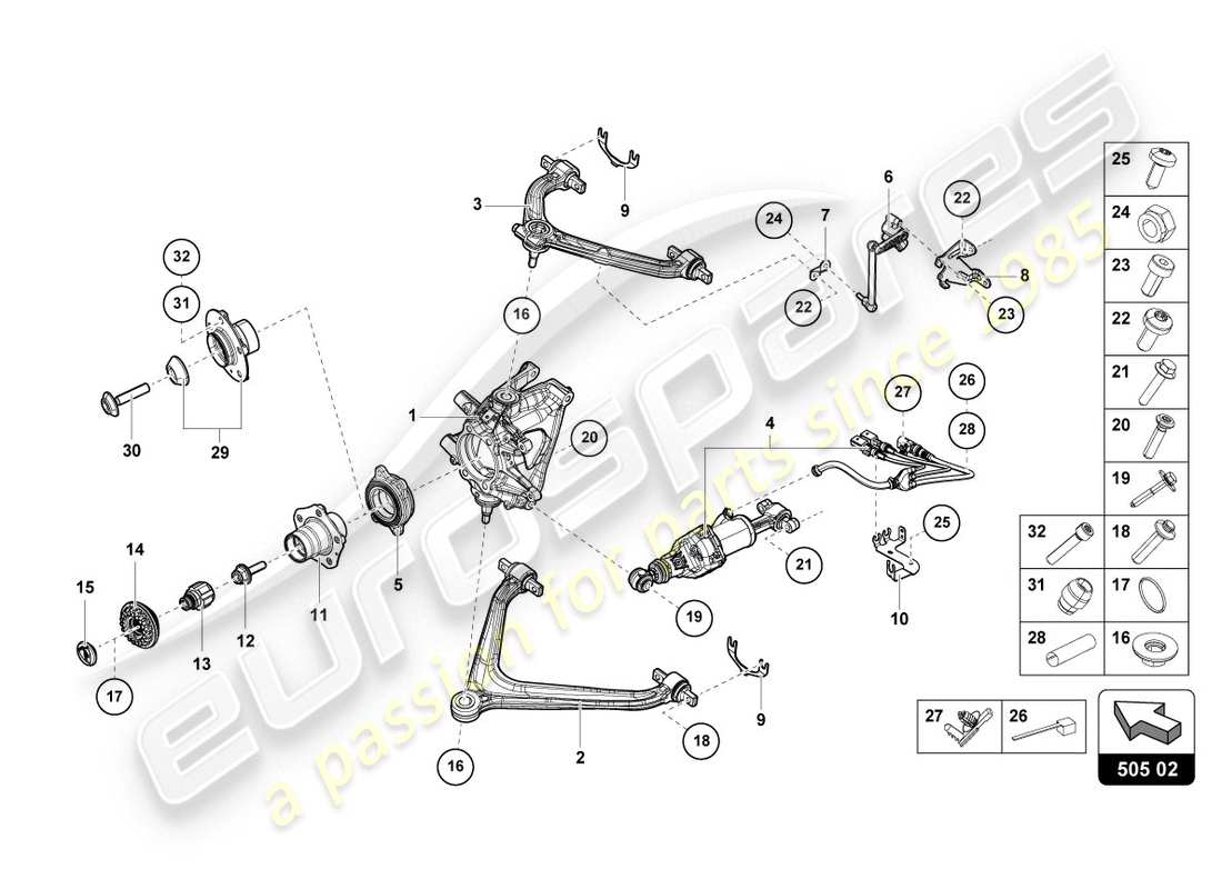 Lamborghini Evo Spyder 2WD (2020) GUIDE Part Diagram