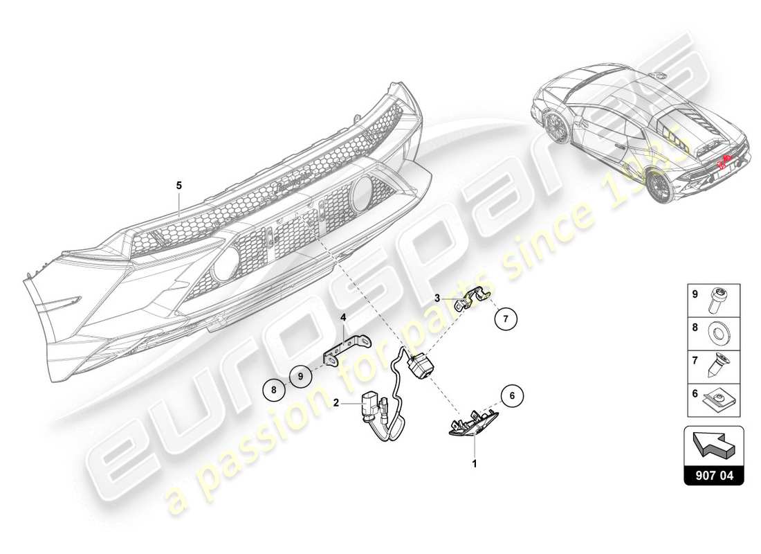 Lamborghini Evo Spyder 2WD (2020) REVERSING CAMERA Part Diagram