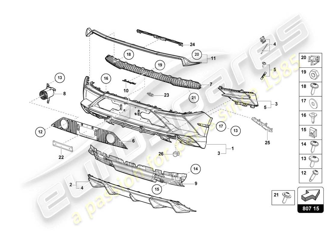 New Genuine Lamborghini part number 4T0807715, GRILLE.