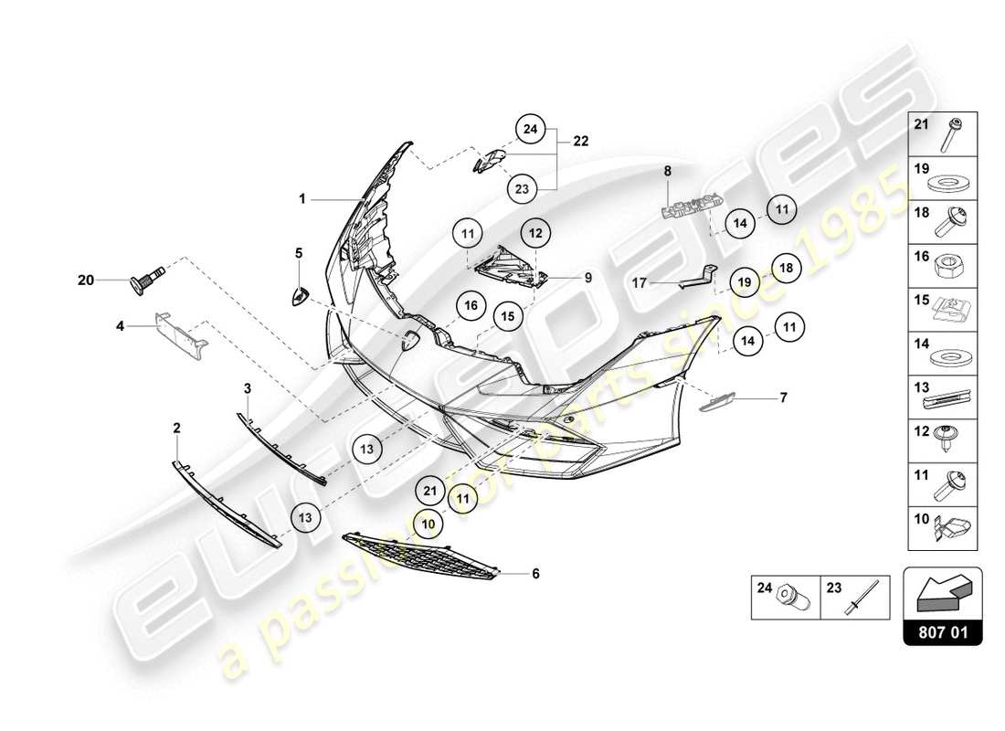 Lamborghini LP610-4 COUPE (2015) BUMPER, COMPLETE Part Diagram