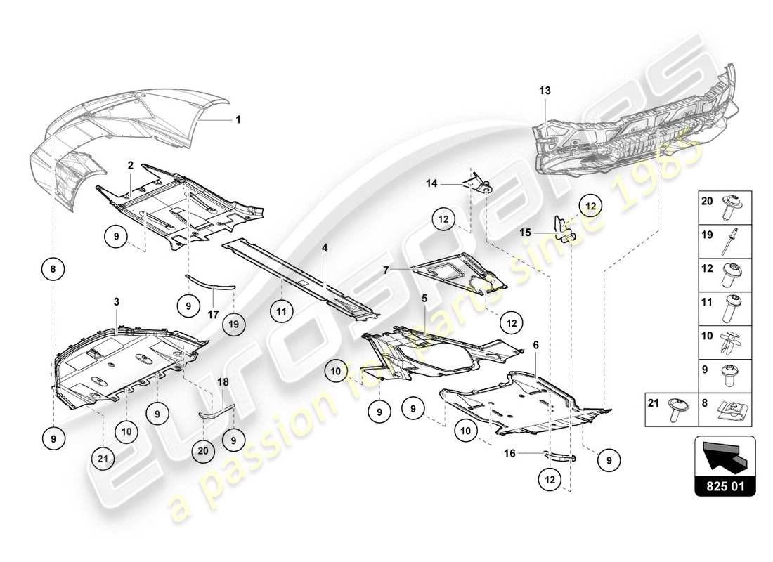 Lamborghini LP610-4 COUPE (2015) TRIM PANEL FOR FRAME LOWER SECTION Part Diagram