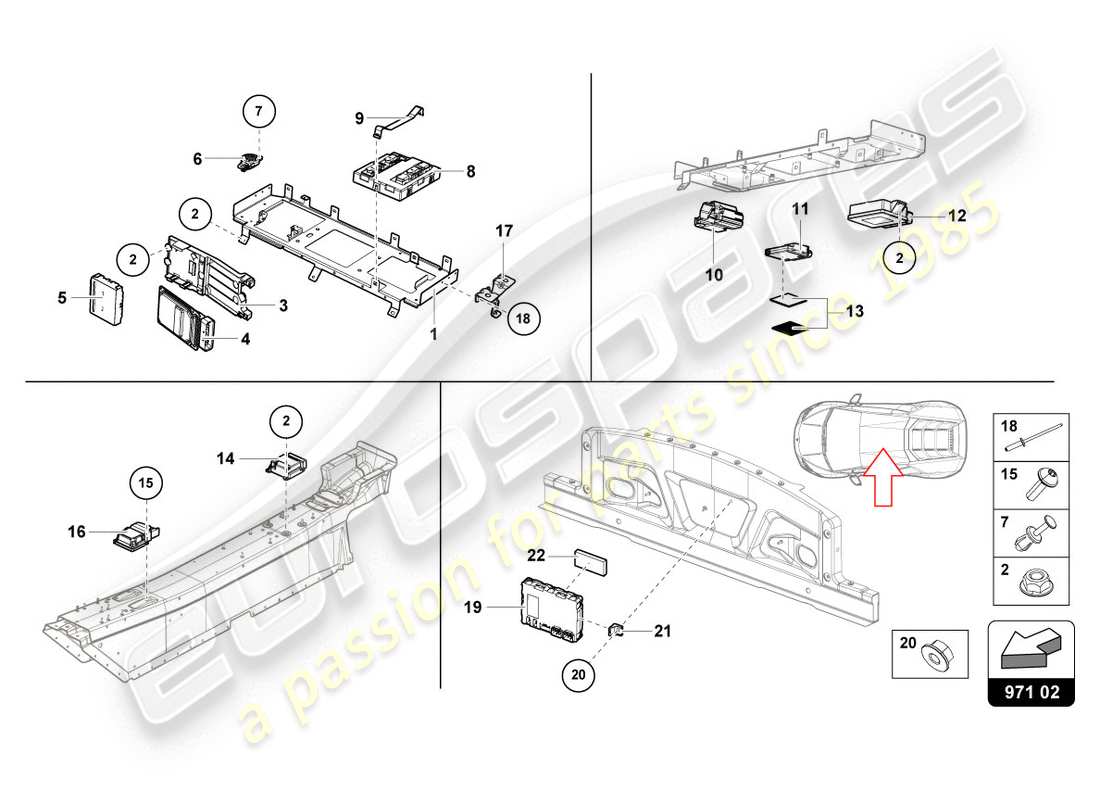 Lamborghini LP610-4 COUPE (2015) CONTROL UNIT Part Diagram