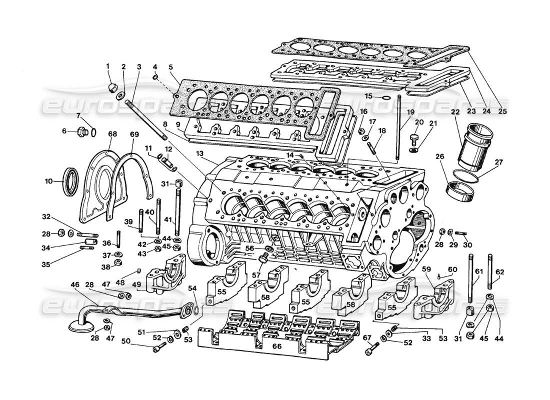 Countach Countach 25th Ann. (1989) 012 Crankcase Part Diagram.