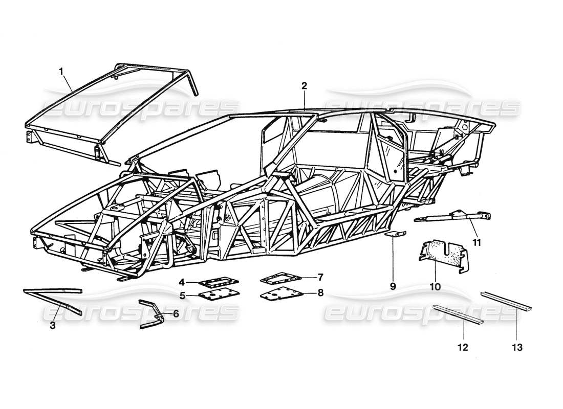 Lamborghini Countach Countach 25th Ann. (1989) 026 Frame Part Diagram.