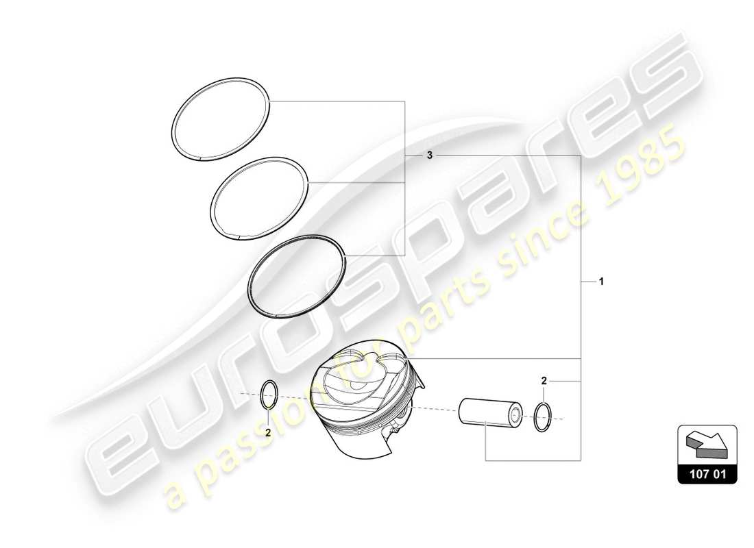 Lamborghini LP580-2 COUPE (2016) PISTON COMPLETE Part Diagram