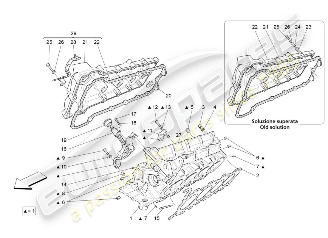 Maserati GranTurismo (2009) RH cylinder head Parts Diagram