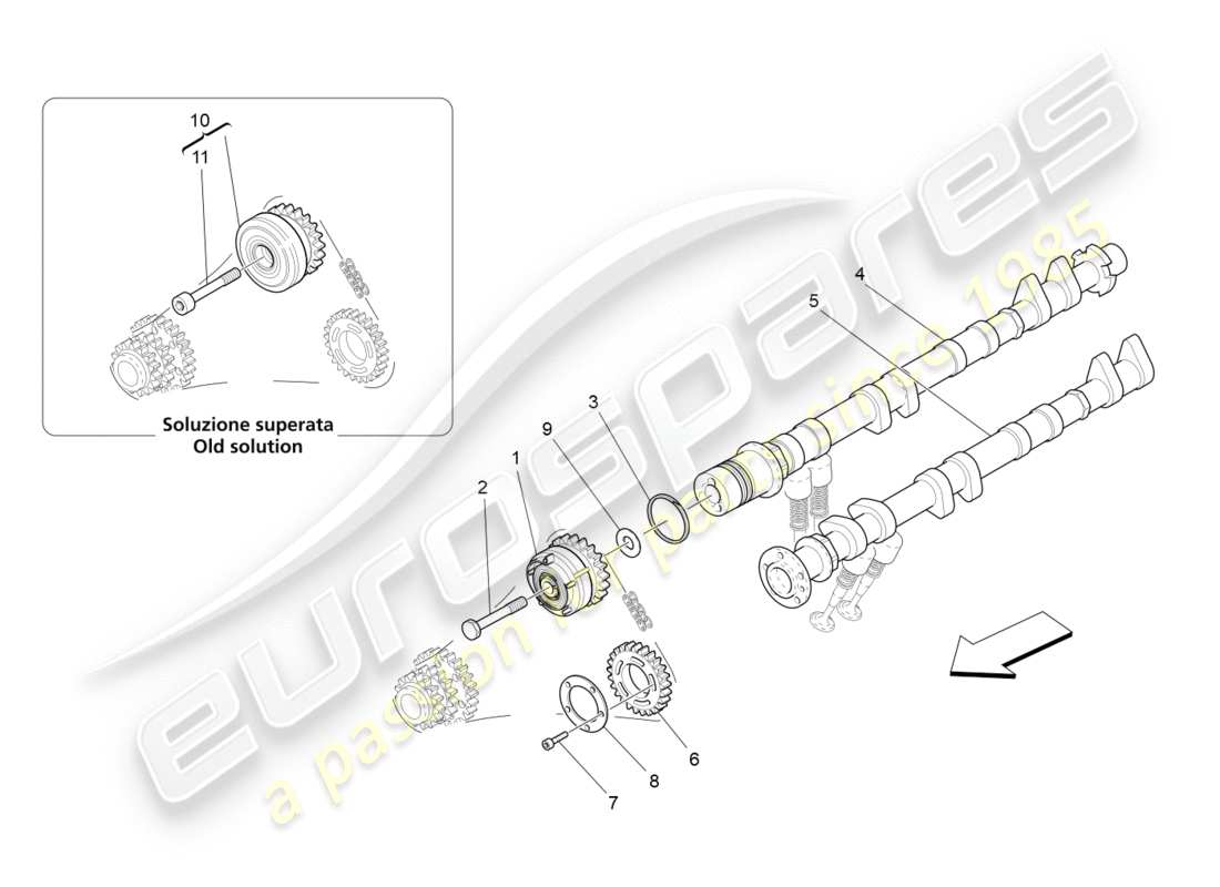 Maserati GranTurismo (2009) lh cylinder head camshafts Part Diagram