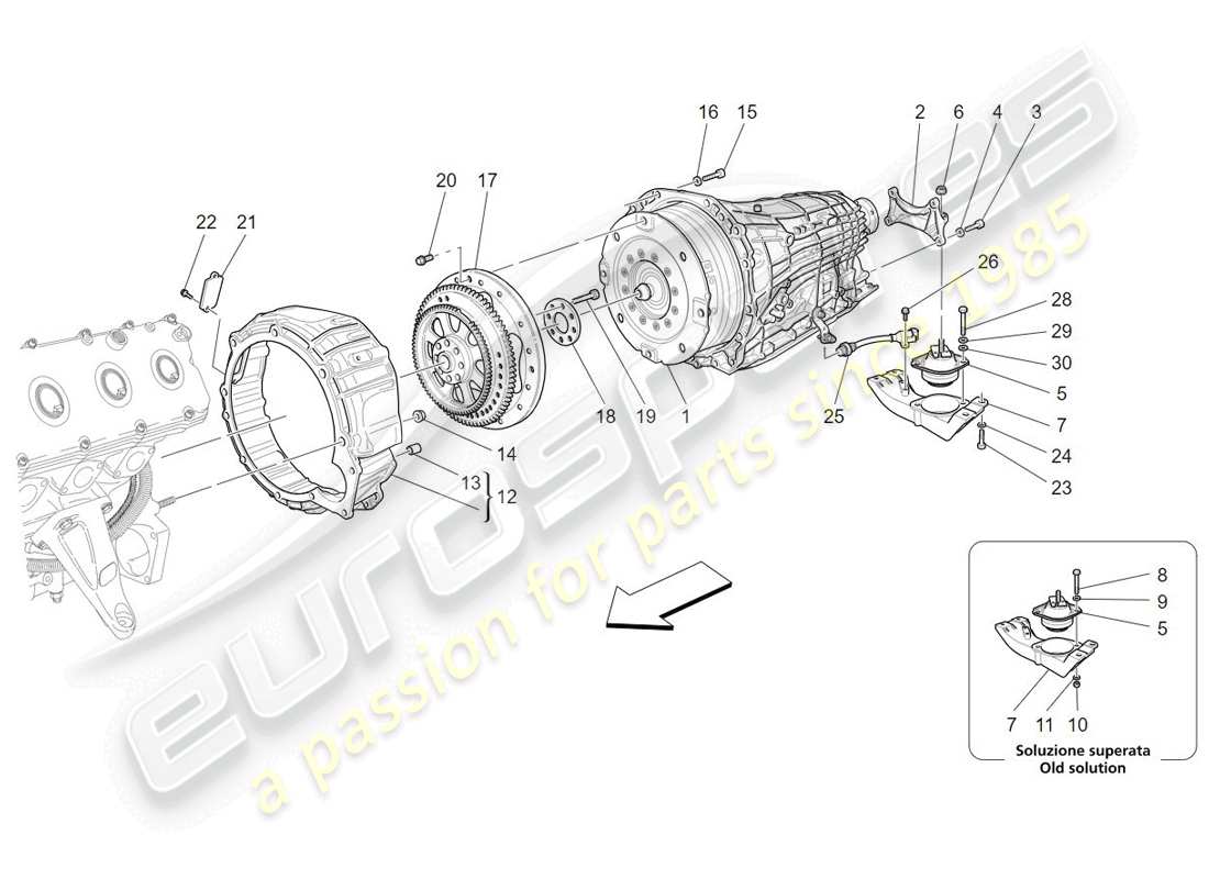 Maserati GranTurismo (2009) gearbox housings Part Diagram