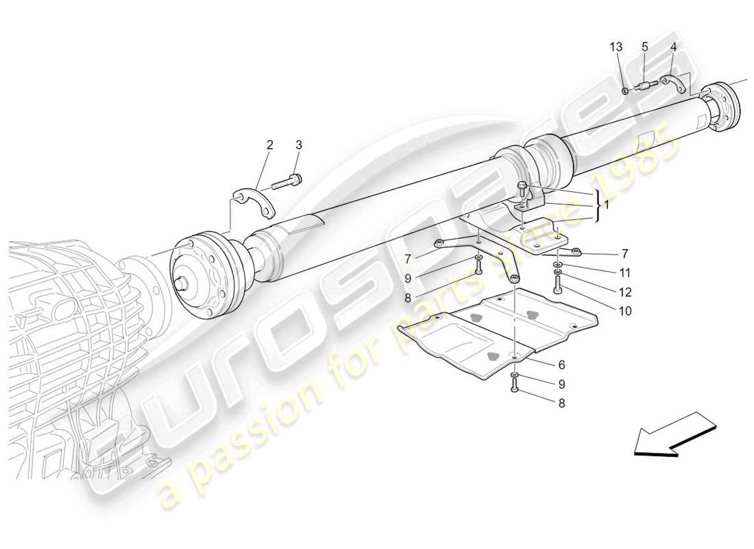 Maserati GranTurismo (2009) transmission shaft Part Diagram