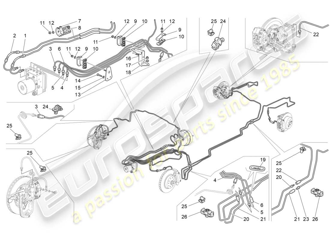 Maserati GranTurismo (2009) lines Parts Diagram