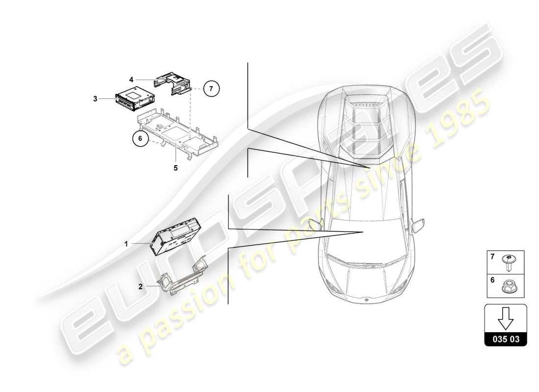 Lamborghini LP580-2 COUPE (2018) radio navigation unit Part Diagram