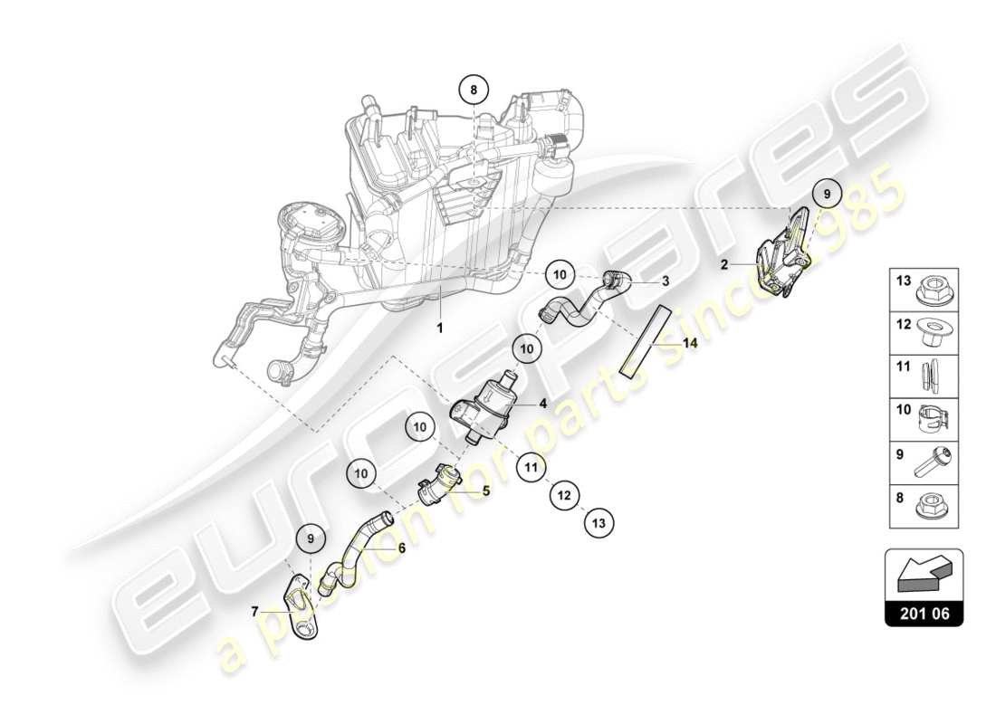 Lamborghini LP580-2 COUPE (2018) ACTIVATED CHARCOAL CONTAINER Part Diagram