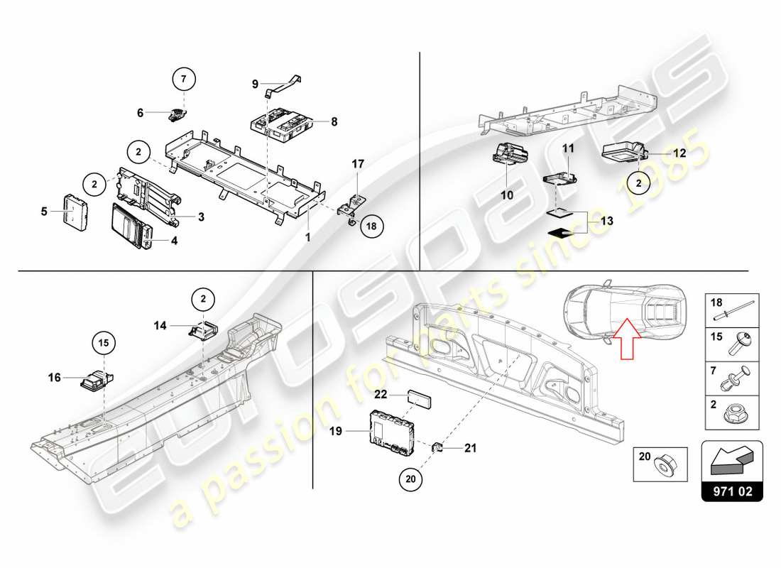 Lamborghini LP580-2 COUPE (2018) CONTROL UNIT Part Diagram