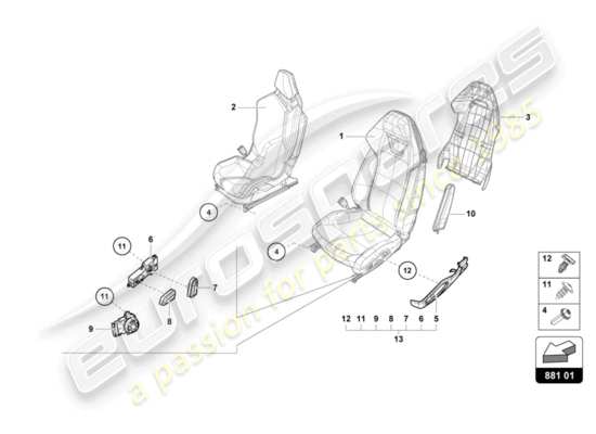 a part diagram from the Lamborghini LP580-2 COUPE (2018) parts catalogue