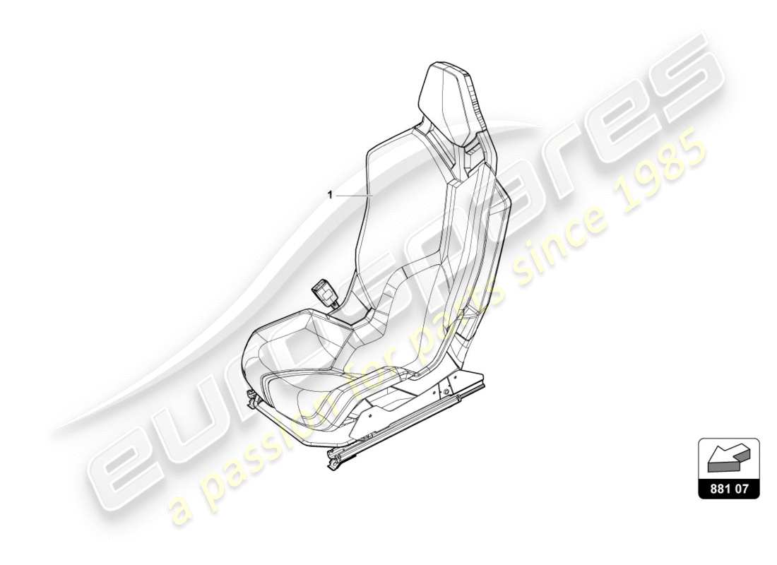 Lamborghini LP580-2 COUPE (2019) SPORTS SEAT 'RACING SEAT' Part Diagram