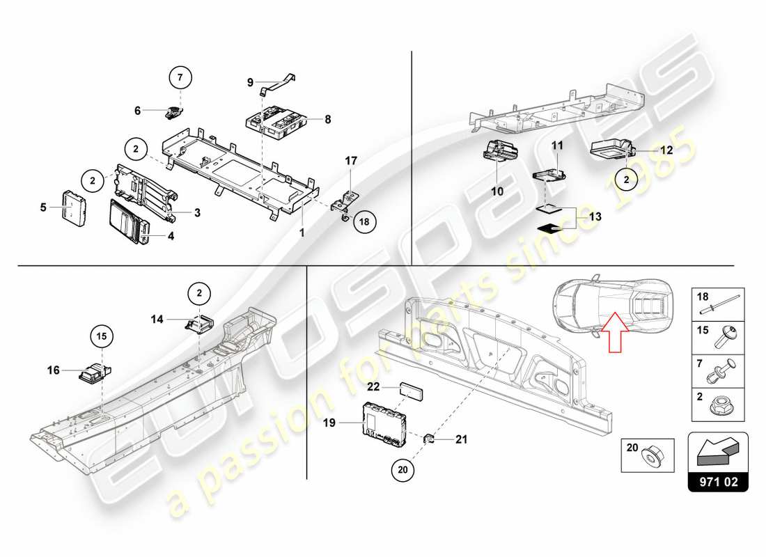 Lamborghini LP580-2 COUPE (2019) CONTROL UNIT Part Diagram