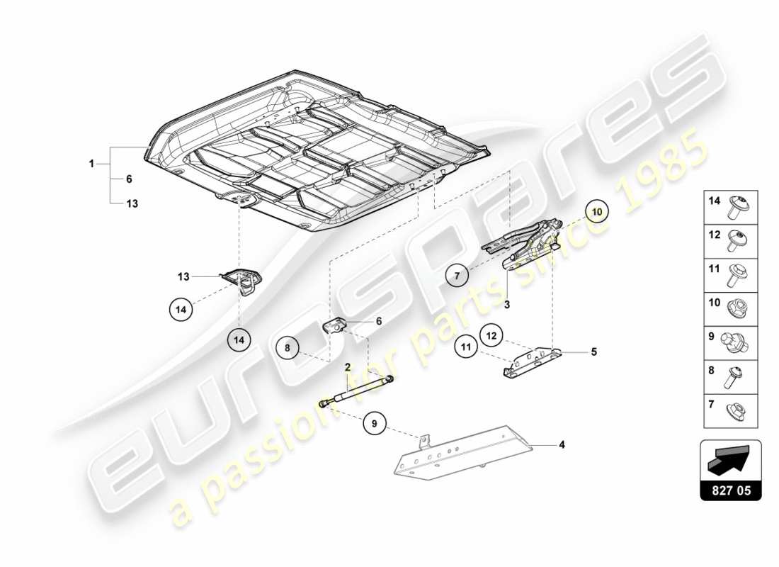 Lamborghini LP580-2 SPYDER (2016) REAR LID Part Diagram