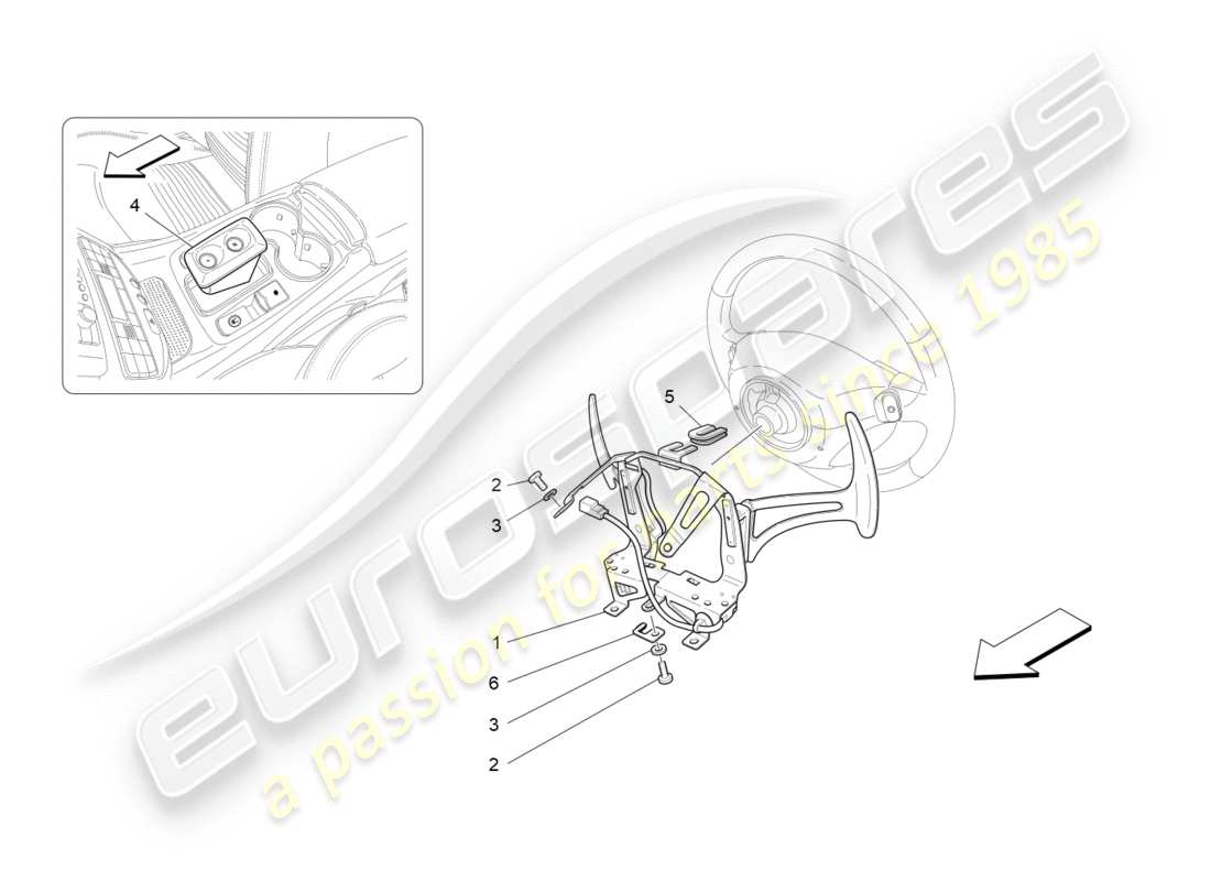 Maserati GranTurismo (2010) Driver Controls For F1 Gearbox Part Diagram