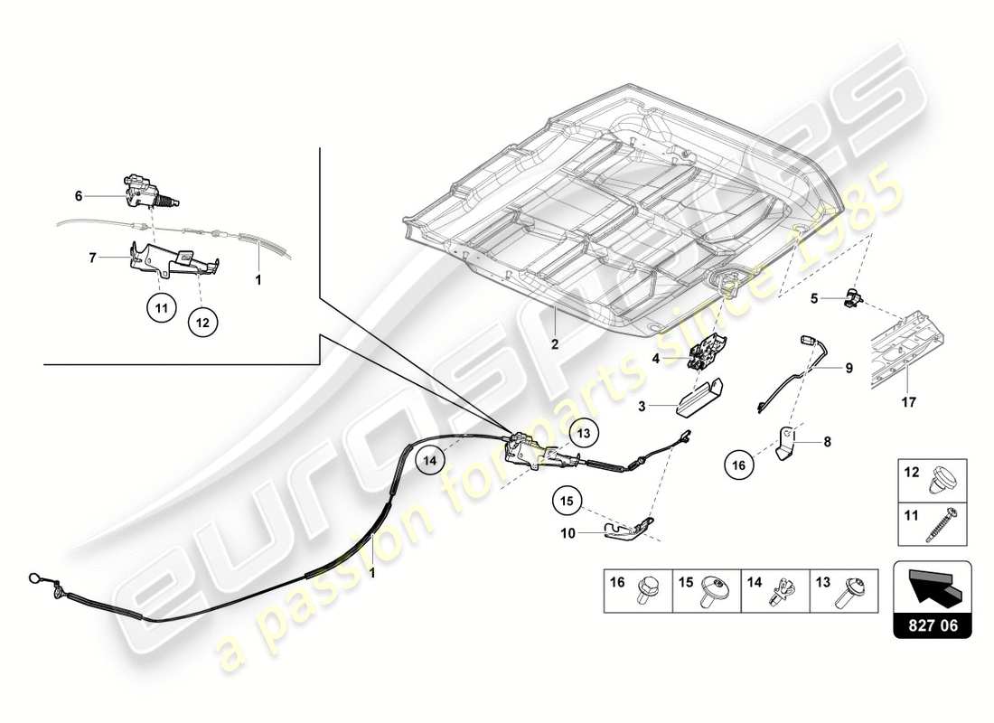 Lamborghini LP580-2 SPYDER (2017) REAR LID Part Diagram
