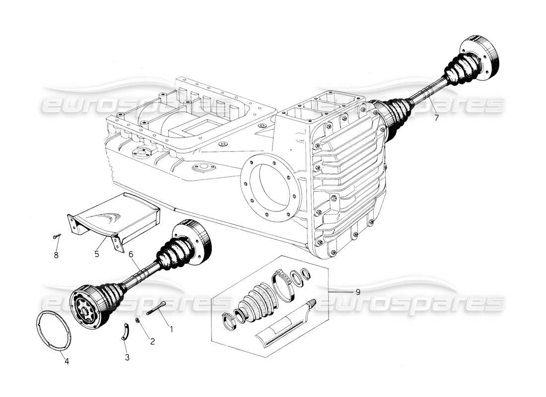 Lamborghini Countach 5000 QV (1985) Drive Shafts Part Diagram