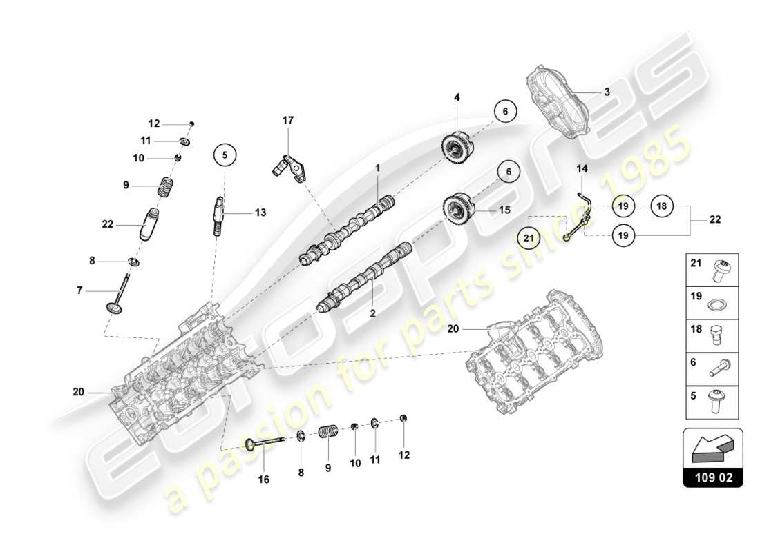 Lamborghini LP580-2 SPYDER (2019) CAMSHAFT, VALVES Part Diagram