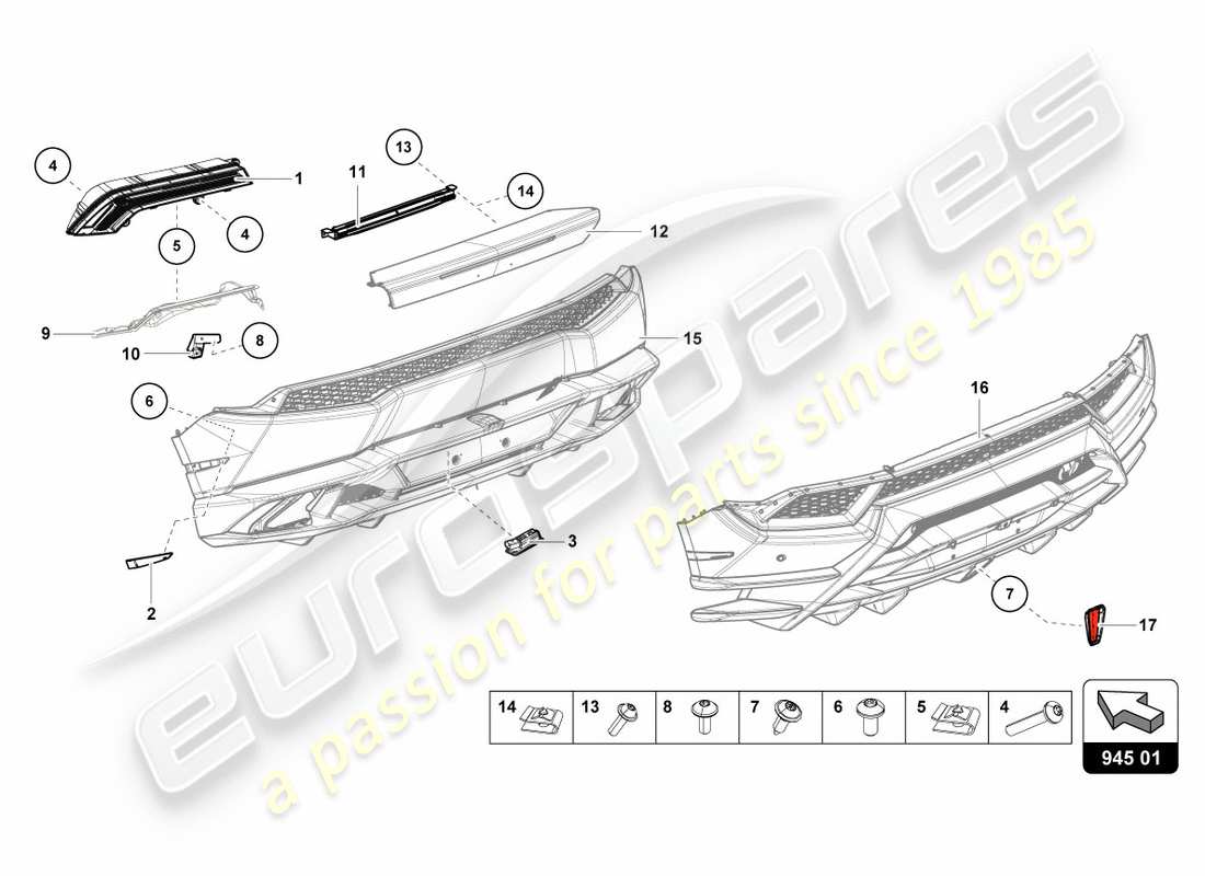 Lamborghini LP580-2 SPYDER (2019) TAIL LIGHT REAR Part Diagram