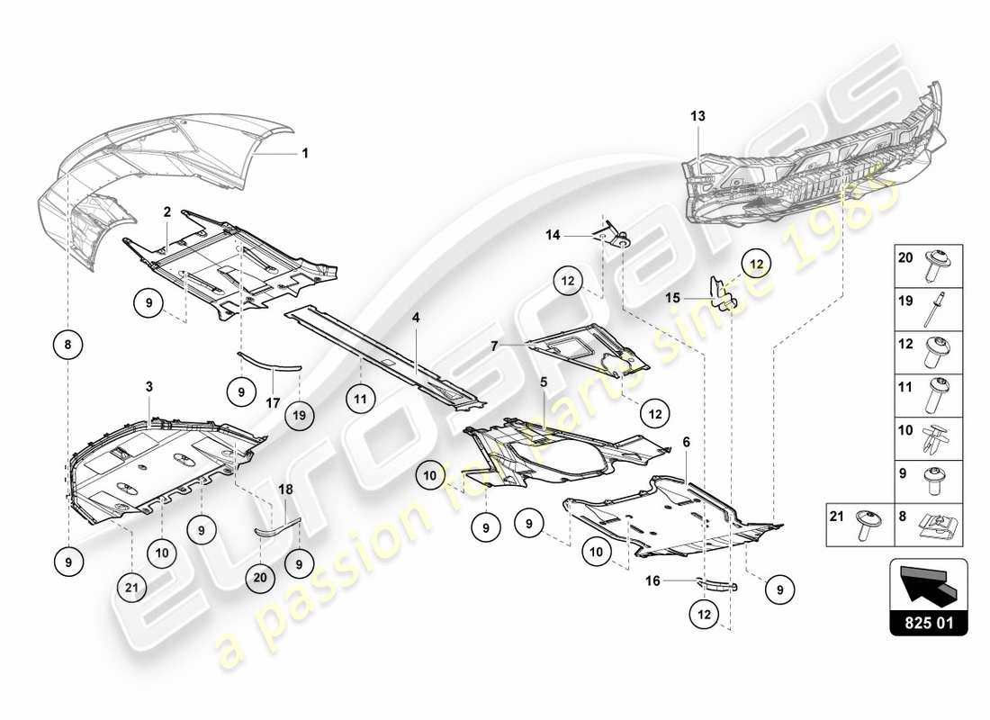 Lamborghini LP610-4 Avio (2016) TRIM PANEL FOR FRAME LOWER SECTION Part Diagram