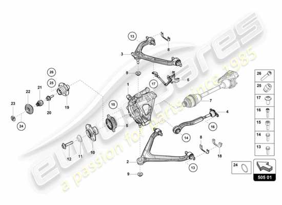 a part diagram from the Lamborghini LP610-4 Avio (2016) parts catalogue