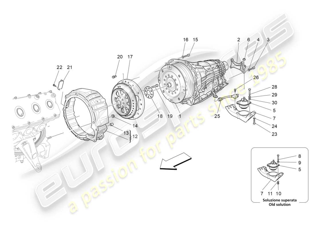 Maserati GranTurismo (2013) gearbox housings Part Diagram